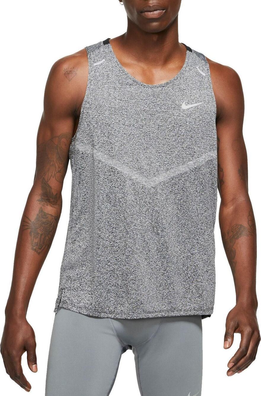 Nike Dri-FIT Rise 365 Tank Top Black/Heather/Reflective Silver Polyester Large